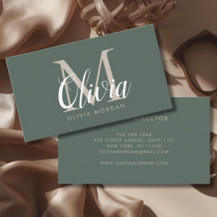 Elegantes Monogramm-Logo grün professionell Visitenkarte