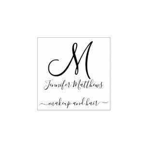 Elegantes Monogramm-Make-up- und Friseursalon Gummistempel