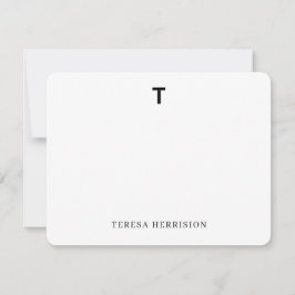 Elegantes Monogramm | Minimalistisches modernes Fo Mitteilungskarte