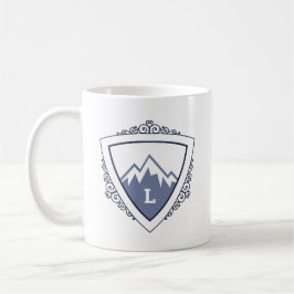 Elegantes Monogramm mit Bergkamm Kaffeetasse