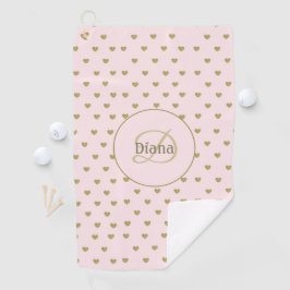 Elegantes Monogramm mit modernen rosa Blush-Rosa-I Golfhandtuch