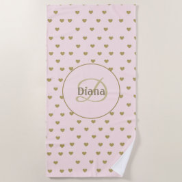 Elegantes Monogramm mit modernen rosa Blush-Rosa-I Strandtuch