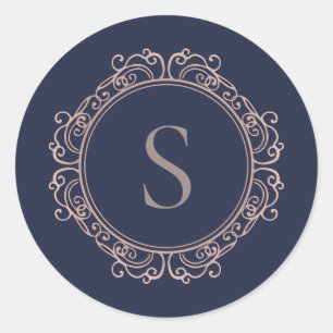 Elegantes Monogramm Modern Classic  Runder Aufkleber