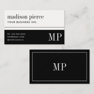 Elegantes Monogramm Modern Minimalistisch Visitenkarte