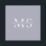 Elegantes Monogramm, modern silbergrau, beruflich Quadratische Visitenkarte<br><div class="desc">Elegantes Monogramm, modern silbergrau, beruflich</div>