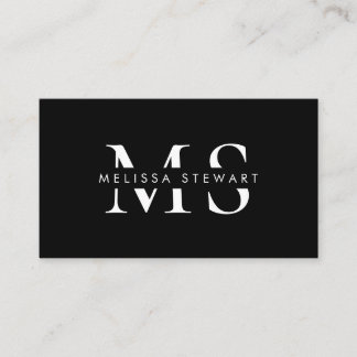 Elegantes Monogramm, modern weiß, beruflich Visitenkarte