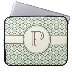 Elegantes Monogramm-moderne Muster-Laptop-Tasche Laptopschutzhülle