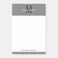 Elegantes Monogramm Modernes Grau Schwarz-weiß 