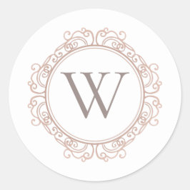 Elegantes Monogramm Modernes klassisches Siegel Runder Aufkleber