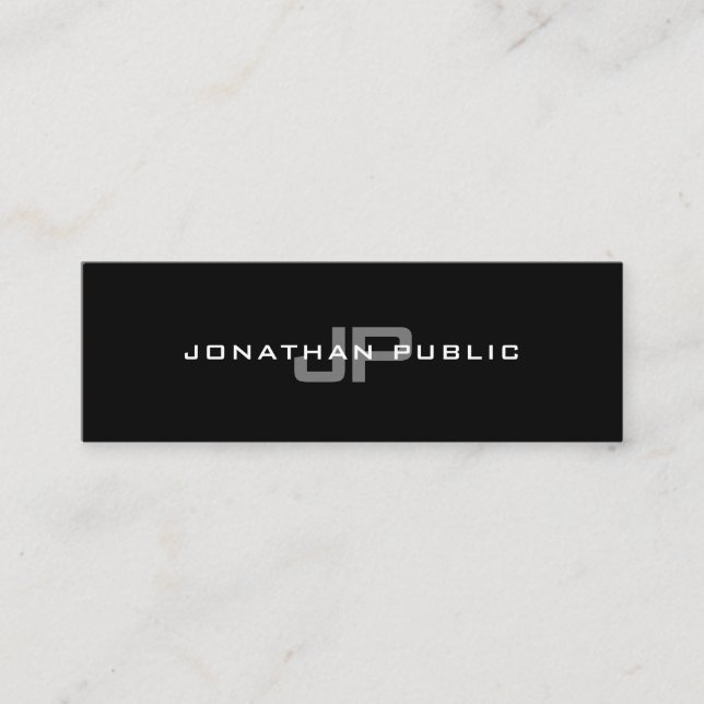 Elegantes Monogramm Modernes, Minimalistisches Sch Mini Visitenkarte (Vorderseite)