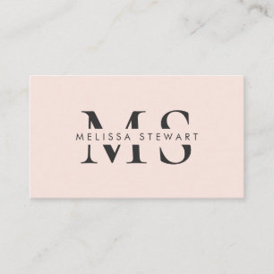 Elegantes Monogramm modernes Rosa beruflich Visitenkarte