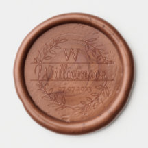 Elegantes Monogramm + Nachname Wax-Siegel