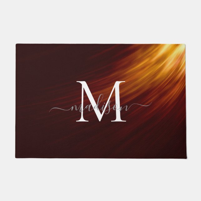 Elegantes Monogramm-Namensdesign - Feminines Skrip Fußmatte (Vorderseite)