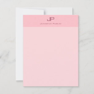 Elegantes Monogramm Rosa Modernes einfaches Templa Mitteilungskarte