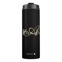 Elegantes Monogramm Schwarz Gold Chic Schrift Name