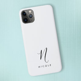 Elegantes Monogramm Schwarz/Weiß Case-Mate iPhone Hülle
