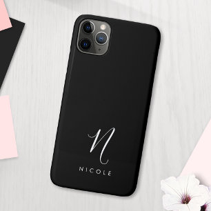Elegantes Monogramm Schwarz/Weiß Case-Mate iPhone Hülle