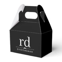 Elegantes Monogramm Schwarz-Weiß-Geschenk für Trau