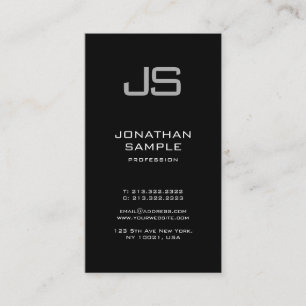 Elegantes Monogramm Schwarz-weiß Minimalistisch Sc Visitenkarte