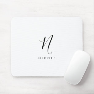 Elegantes Monogramm Schwarz/Weiß Mousepad