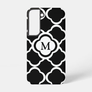 Elegantes Monogramm Schwarz/Weiß Samsung Galaxy Hülle