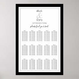 Elegantes Monogramm Schwarz-weißer Hochzeitsstift Poster