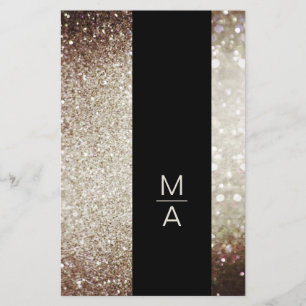 Elegantes Monogramm Silber Gold Flyer
