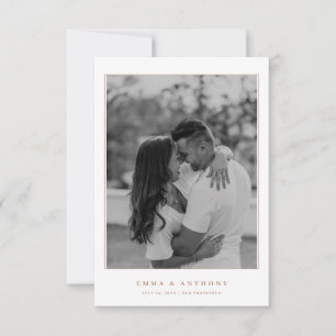 Elegantes Monogramm Terrakotta-Hochzeit Save The Date