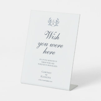 Elegantes Monogramm Toile Wappen Hochzeit In Geden Sockelschild