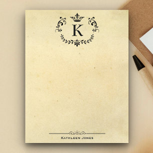 Elegantes Monogramm und Name   Individuelles Vinta Notizblock