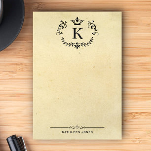 Elegantes Monogramm und Name Individuelles Vinta Post-it Klebezettel