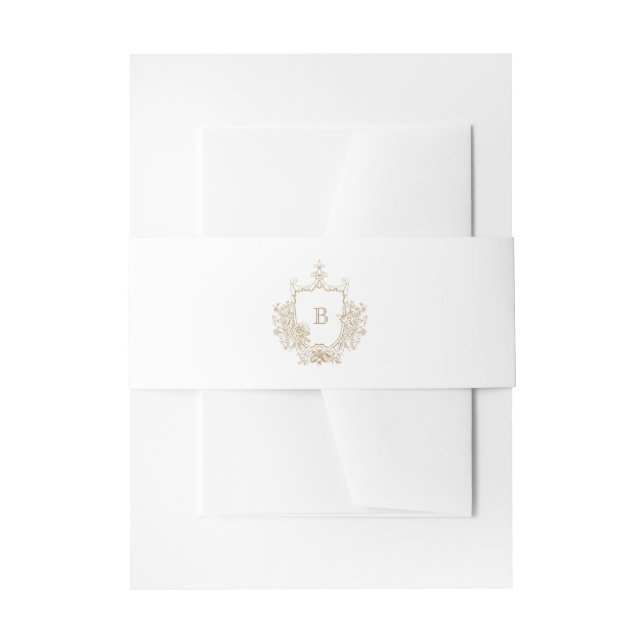 Elegantes Monogramm-Wappen Einladungsbanderole (Vorderseite Beispiel)