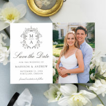 Elegantes Monogramm-Wappen Vintage-Hochzeit