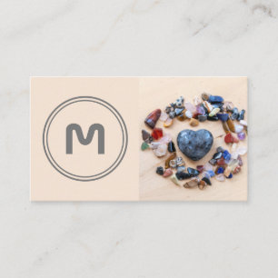 Elegantes Monogramm, zweifarbig, kleine Kristallst Visitenkarte