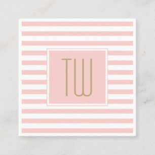 Elegantes monogrammiertes rosa Gold-Text Modern Quadratische Visitenkarte