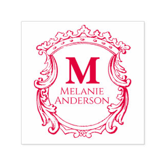 Elegantes Monogrammwappen Permastempel
