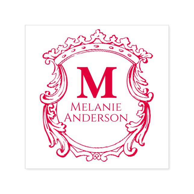 Elegantes Monogrammwappen  Permastempel (Design)