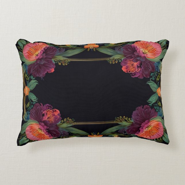Elegantes Moody Pachy rosa boho floral Dekokissen (Vorderseite)
