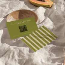 Elegantes Moosgrünes Old-Money-QR-Code-Hochzeit