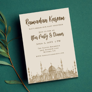 Elegantes Moschee Ramadan Iftar Abendessen Party Einladung