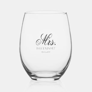 Elegantes Mr. & Mrs. Hochzeitsgeschenk zur Erinner Weinglas Ohne Stiel