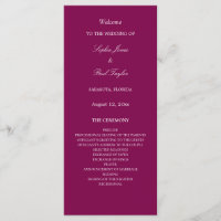 Elegantes Mulberry-Hochzeitsprogramm