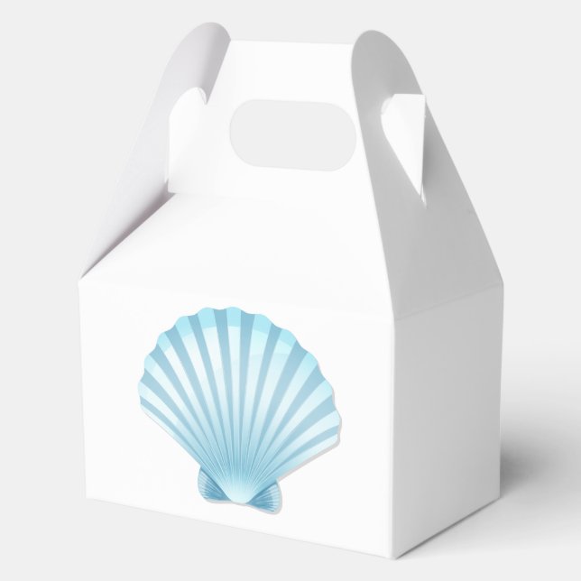 Elegantes Muschel Blue Nautical Beach Hochzeitsfes Geschenkschachtel (Rückseite)