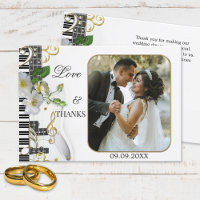 Elegantes Music Themed Wedding Foto Danke Karte