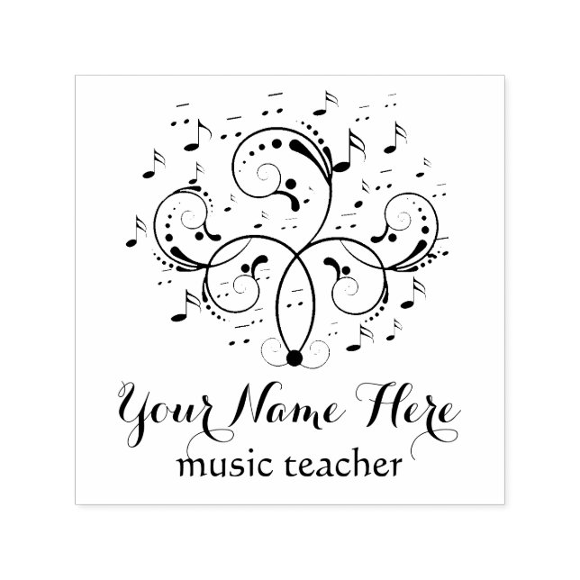 elegantes Musiklogo schwarz-weiß Permastempel (Design)