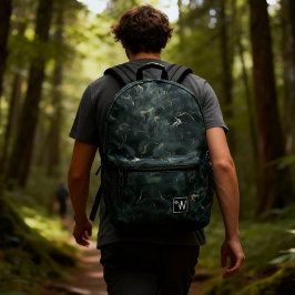 Elegantes Muster Abstrakter dunkelgrüner Gefärbte  Bedruckter Rucksack