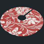 Elegantes Muster der Abstrakten Blumenbilder Polyester Weihnachtsbaumdecke<br><div class="desc">Dieser stilvolle Weihnachtsbaumrock weist ein elegantes botanisches Muster Vintager abstrakter Blumenbilder in Rot und Weiß auf.</div>