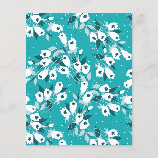 Elegantes Muster der Tulip Blume Botanisches Kunst Flyer (Vorne)