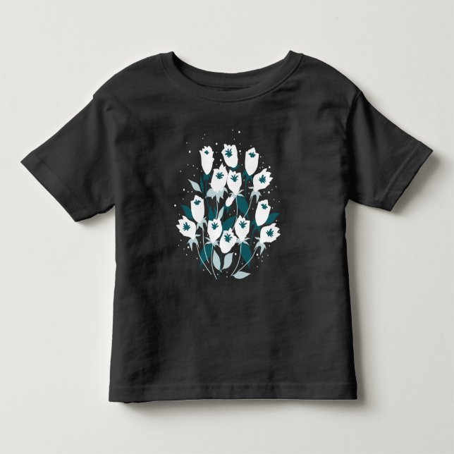 Elegantes Muster der Tulip Blume Botanisches Kunst Kleinkind T-shirt (Vorderseite)