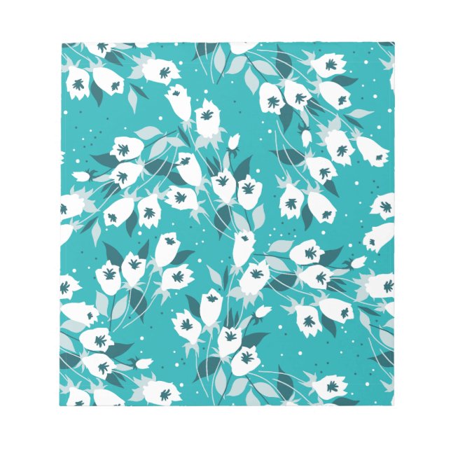 Elegantes Muster der Tulip Blume Botanisches Kunst Notizblock (Vorderseite)